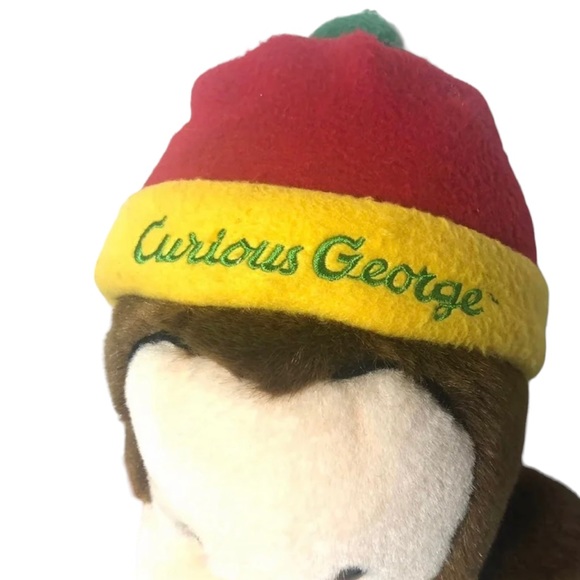 Vintage Curious George Soft Plush Monkey Large 24" Winter Hat & Scarf - Picture 7 of 16